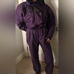 Obermeyer vintage purple one piece ski suit size 8